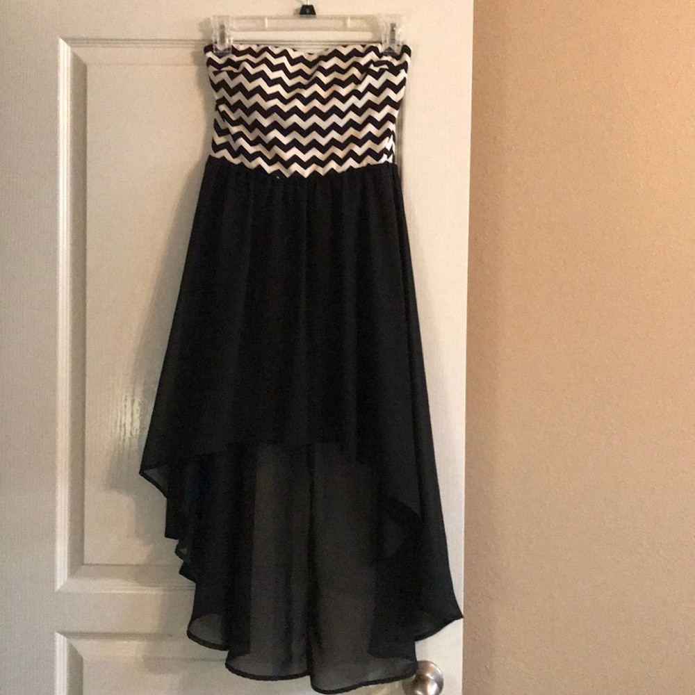Black & White Strapless Dress
